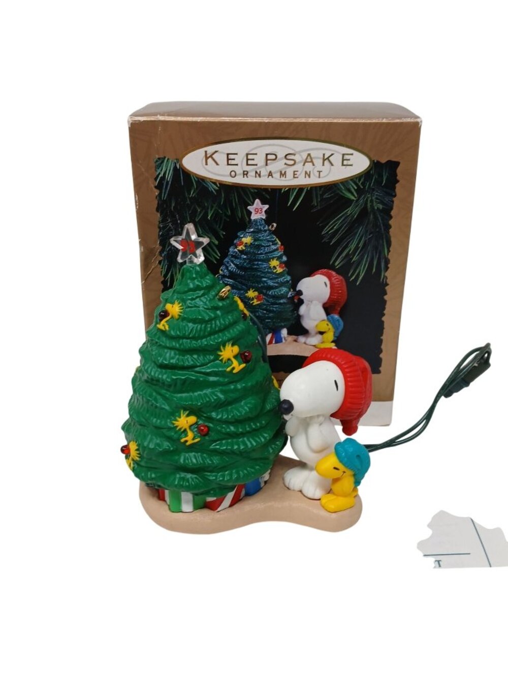 Hallmark Keepsake Ornament Snoopy Woodstock Christmas Tree MagicLights 1993 #GS5